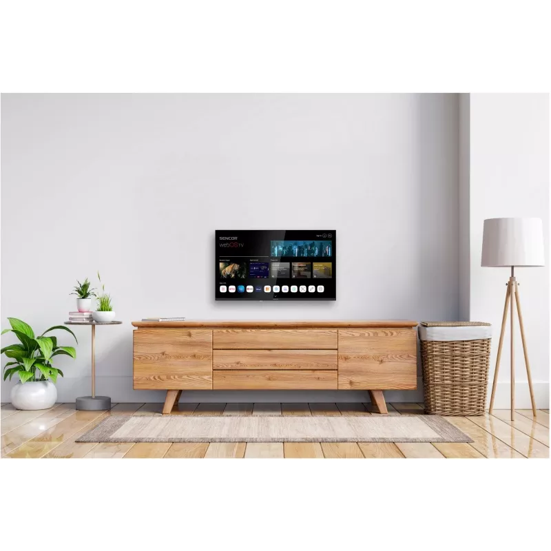 24 collu LED viedais televizors SENCOR SLE 24S830MB — HD izšķirtspēja, energoefektivitātes klase E