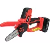 Akumulatora ķēdes zāģis YATO YT-828135 — 18V Li-Ion 2Ah, 10 cm sliede, 3200 RPM, 4,8 m/s ķēdes ātrums, 26 posmi