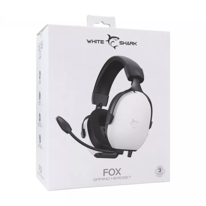 Austiņas White Shark GH-2445 Fox balta