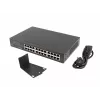 Nepārvaldāms komutators LANBERG RSGE-24 — 24× Gigabit Ethernet 1U, montējams statīvā, melns