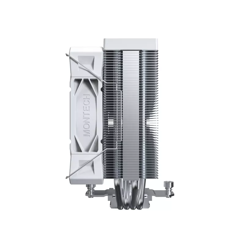 CPU gaisa dzesētājs Montech NX400, 120 mm ventilatori, Balts, izmēri 156×74×120 mm, TDP 270 W