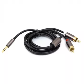Audio kabelis 3,5 mm - 2x RCA, 1 m