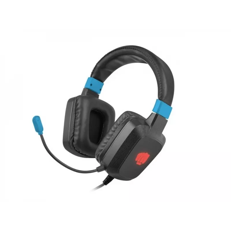 Vadu spēļu austiņas Fury NFU-1584 ar mikrofona strēli, apļveida, 98 dB, 15–25000 Hz, 2 m kabelis, USB un 3,5 mm, zila