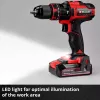 Einhell TE-CD 18/44 Li-i 24000 RPM 1,59 kg Melns, Sarkans