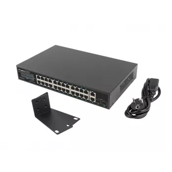 Nepārvaldāms slēdzis Lanberg RSGE-24P-2GE-2S-250 24 porti plauktā montējams
