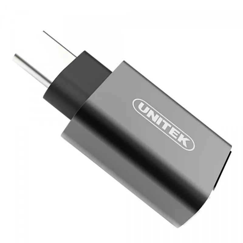 UNITEK Y-A025CGY kabeļa interfeisa/dzimuma adapteris USB Type-C uz USB Type-A, metālisks