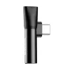 Baseus Audio Adapteris USB-C uz Mini Jack 3.5mm + USB-C (melns)
