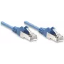 Intellinet tīkla komutācijas kabelis, Cat5e, 15 m, zils, CCA, SF/UTP, PVC, RJ45, zeltīti kontakti, bezķērāja, apvalkots, mūža garantija