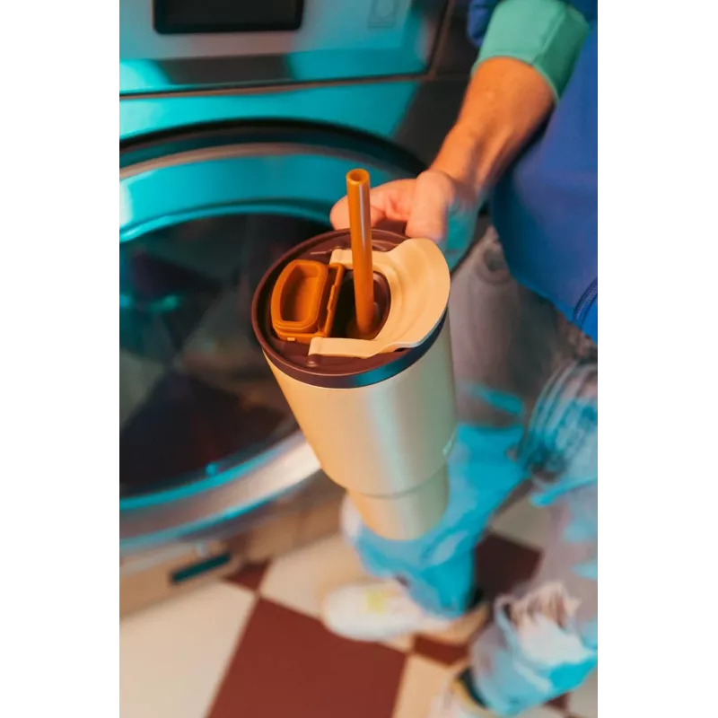Termokrūze ar teleskopisko salmiņu Kambukka Rio Tumbler 950ml Almond Dream