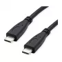 ROLINE RM USB 3.2 Gen 2 kabelis, C-C, ST/ST, 4K UHD-1, 10 Gbit/s, Emark, 100 W, melns, 1 m