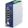 Tīkla raidītājs un uztvērējs PLANET IVC-234GPT — 4 portu 1G Ethernet PoE uz VDSL2 pagarinātājs, Alumīnija/Zils
