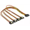 SATA kabelis DeLOCK 60158 0,5 m SATA 15 kontaktu 4 x SATA 15 kontaktu Daudzkrāsains