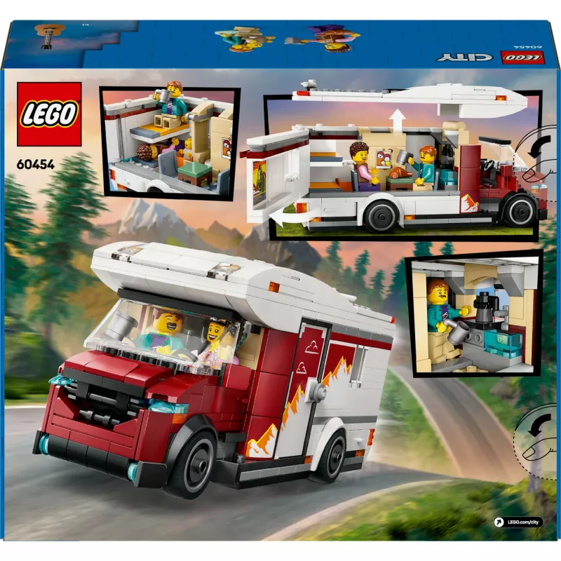 Konstruktoru rotaļlieta LEGO City Adventure Camper 60454, 385 detaļas, augstums 80 mm, no 6 gadu vecuma