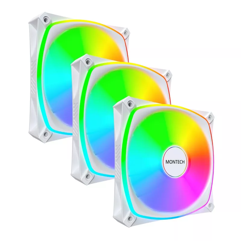 MONTECH RX120 PRO White 120mm ARGB Reverse Blade 3 komplekts
