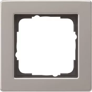 Pārseguma rāmis slēdžam, Gira E2 nerūsējošais tērauds, 1-vietīgs (modelis 21133)