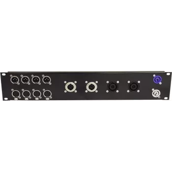 Plaukta priekšējais panelis Omnitronic Z-19 — 8× Speakon D-Type, 4× NL8, 2U