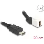 DeLOCK Keystone modulis Kabelis HDMI vīrišķais–sievišķais 45° leņķī 8K 60 Hz 20 cm melns