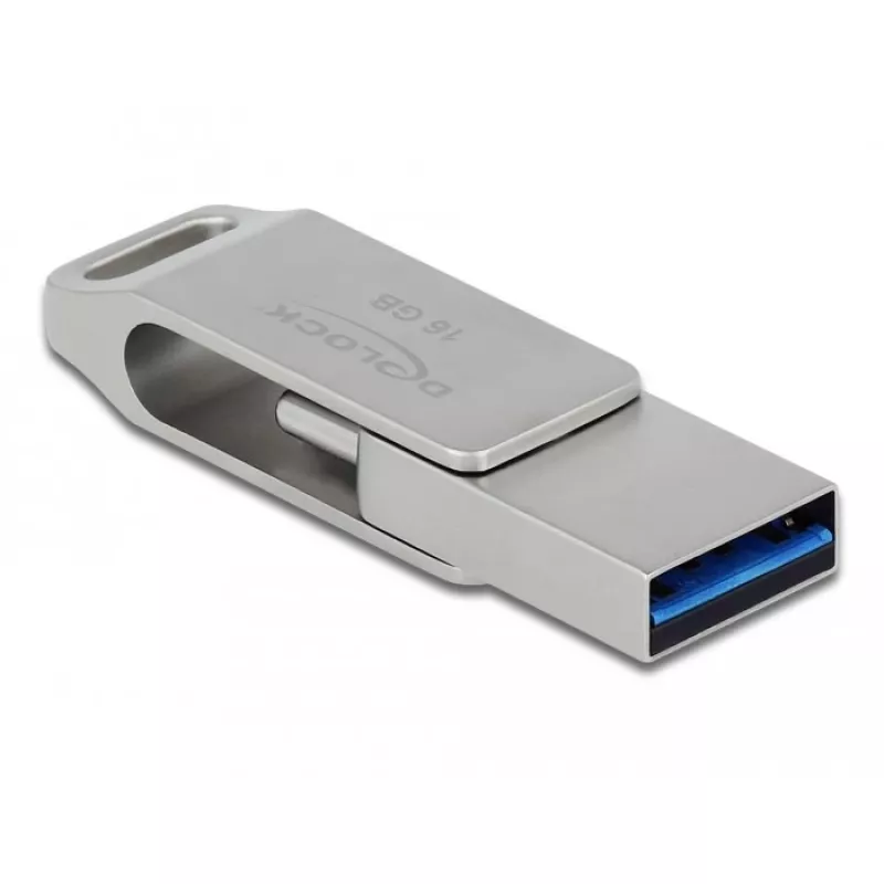 USB zibatmiņa DeLOCK 16 GB USB-C Type-A metāla korpuss