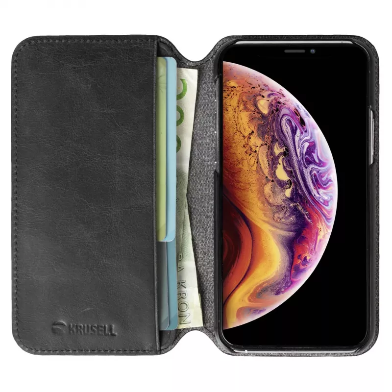 Krusell Sunne PhoneWallet Apple iPhone 11 Pro Max vintage melns