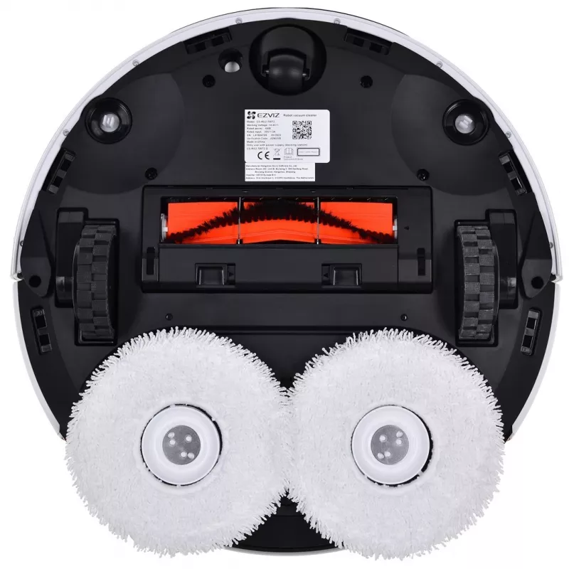 Robotu putekļsūcējs EZVIZ RS2 ar kartēšanu, 4000 Pa sūkšanas jaudu, 5200 mAh bateriju, 220 min darbības laiku, mazgājamu lupatu, bāzes staciju ar 5/5,5 L ūdens tvertnēm