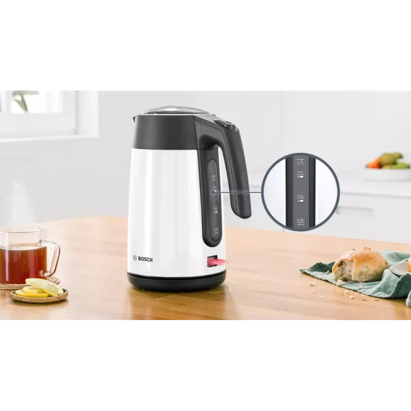 Bosch TWK7L461 elektriskā tējkanna 1,7 L 2400 W balta