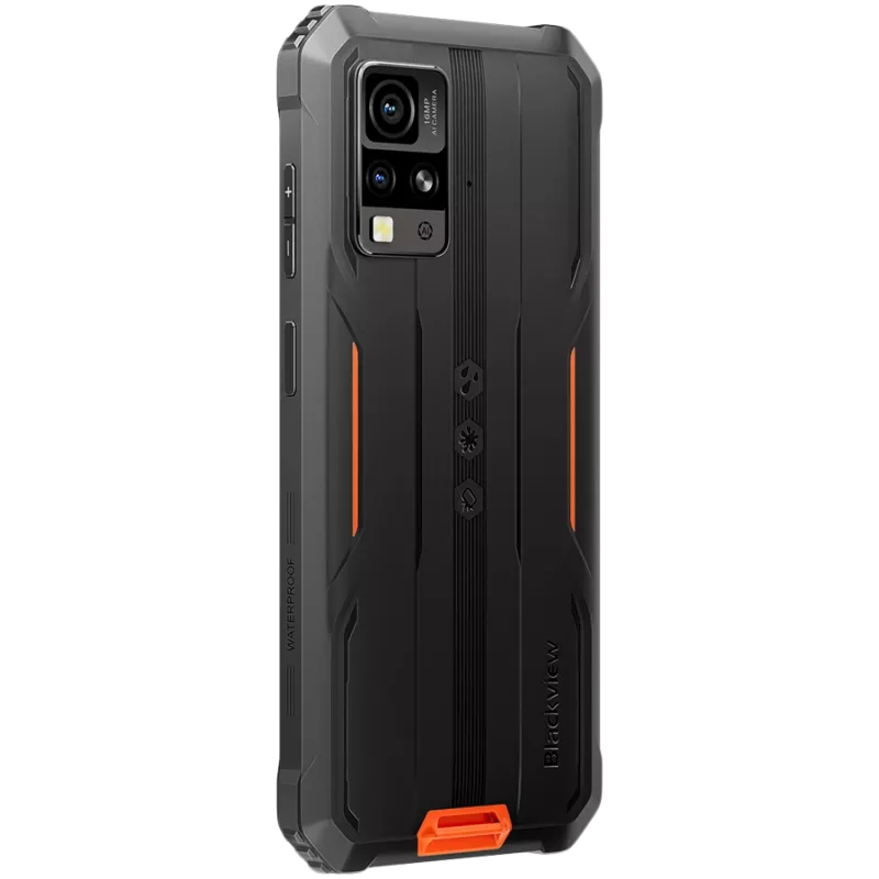 Blackview Rugged BV4800SE LTE 6.56 inch HD+IPS 720x1612 90Hz 4Gb+64Gb UMS9320E Octa-Core 1.8GHz CAM Priekšējā 8MP Aizmugurējā 16MP+2MP NFC 5100mAh BEZ Lādētāja Android 15 Oranžs