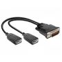 Video kabeļa adapteris DeLOCK 65354 DMS uz 2 x DisplayPort melns