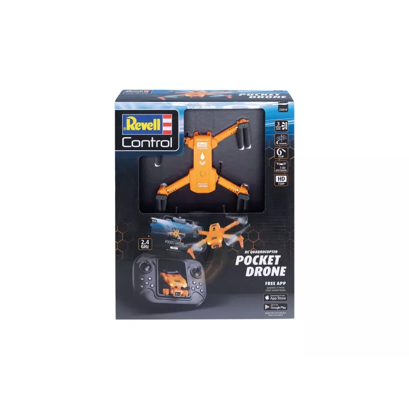 RC kvadrokopters REVELL Pocket Drone 23810 — 2,4 GHz, 4 kanālu tālvadība