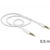 Audio kabelis 3.5mm DeLOCK 83439 0.5m Balts