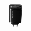 Lādētājs CANYON OnCharge 65RC ar iebūvētu USB-C vadu, 65W, 1x PD, 1x QC, ES kontaktdakša, melns
