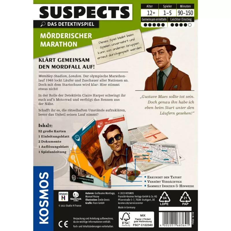 Suspects: Nāvējošais maratons, kāršu spēle