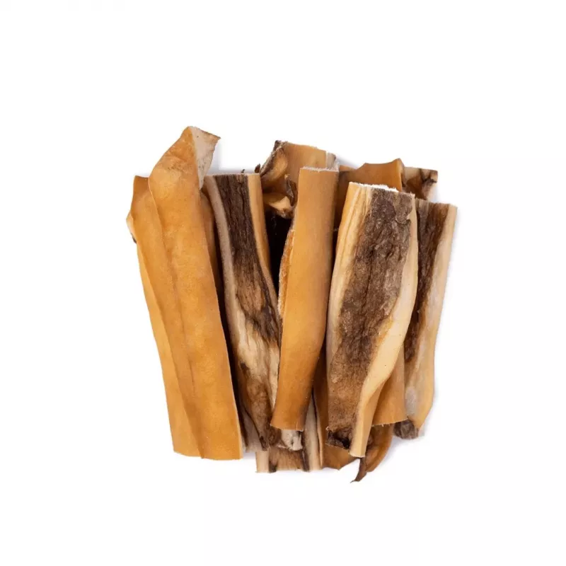 Suņu kārumi UNISZKI liellopa ādas 100 g — dabīgi liellopa ādas zobu kārumi, 100 g paciņā, olbaltumvielas 65%
