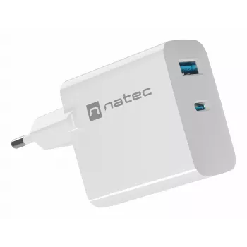 NATEC NUC-2144 mobilo ierīču lādētājs universāls balts AC ātrā uzlāde iekštelpām