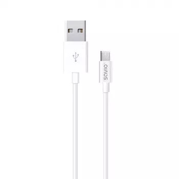 USB kabelis SAVIO CL-124 USB 2.0, USB A uz Micro-USB B, 2 m, balts