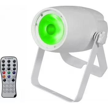 LED prožektors EUROLITE PST-10 QCL 10W RGBW — kompakts skatuves/studijas apgaismojums ar pilnkrāsu izvadi