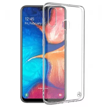 Silikona vāciņš Tellur Samsung Galaxy A20, caurspīdīgs, mīksts aizsargapvalks