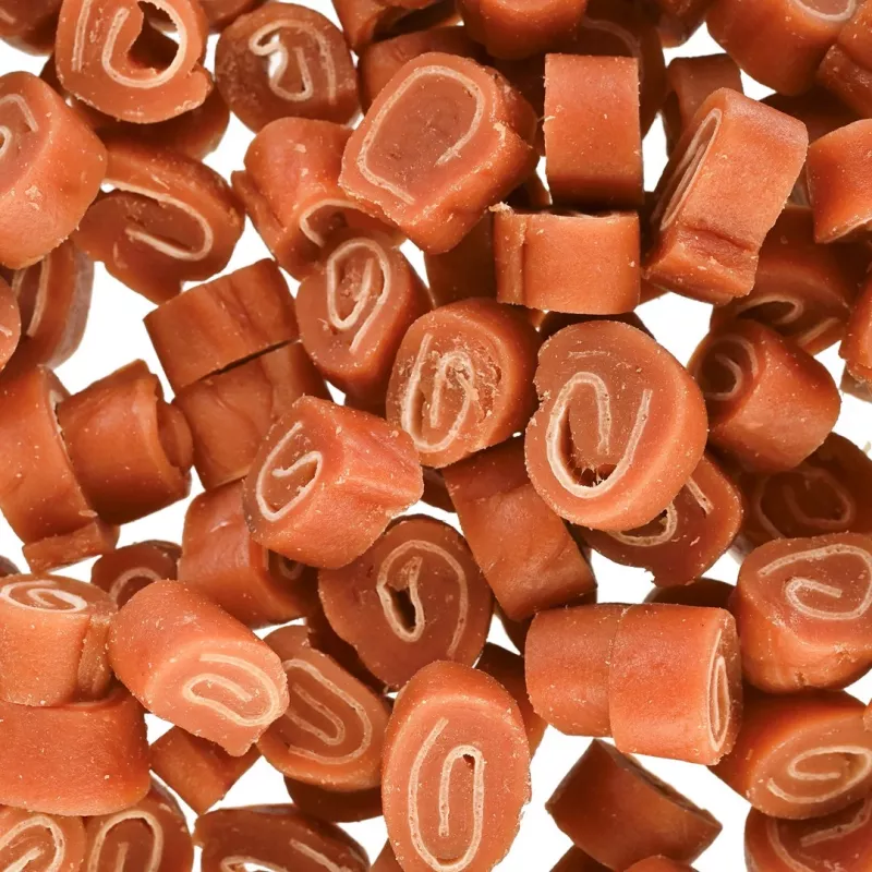 Suņu apmācības kārumi PETITTO Sushi trusis ar zivīm 500 g, olbaltumvielas 28%, tauki 7%, mitrums 23%