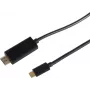 Video kabeļa adapteris S/CONN 10-57025 1m HDMI Type A USB Type-C Melns
