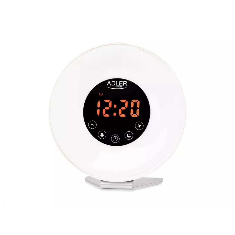 Modinātājpulkstenis Wake‑Up Light Adler AD1916 ar saullēkta simulāciju un FM radio