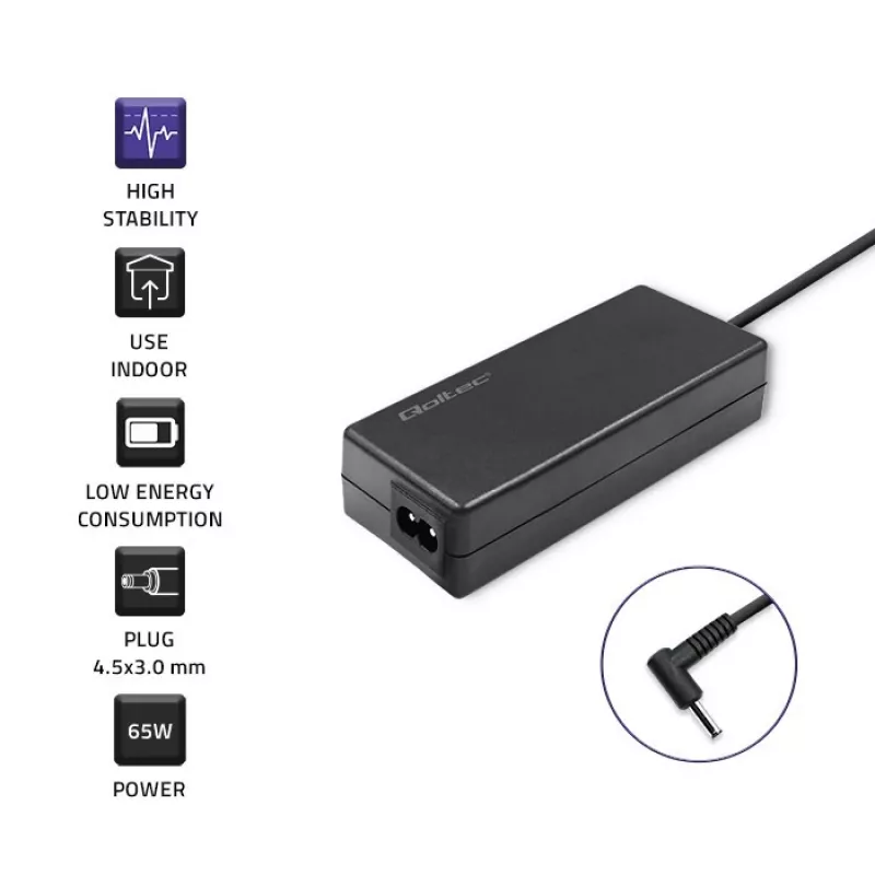 Barošanas adapteris QOLTEC 65W 19V 3.42A portatīvajiem datoriem un saderīgām ierīcēm
