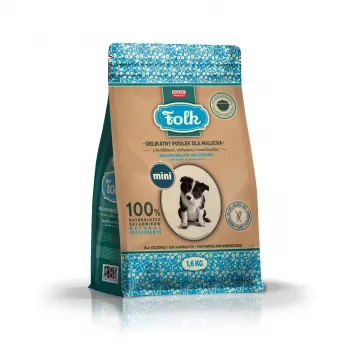FOLK Junior Small breeds Maiga maltīte kucēnam ar trušu, teļa gaļu un burkānu - sausā suņu barība - 1,6kg