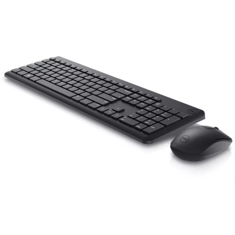 Bezvadu tastatūras un peles komplekts Dell KM3322W Melns — kompakts izkārtojums, bezvadu savienojums, iekļautas baterijas