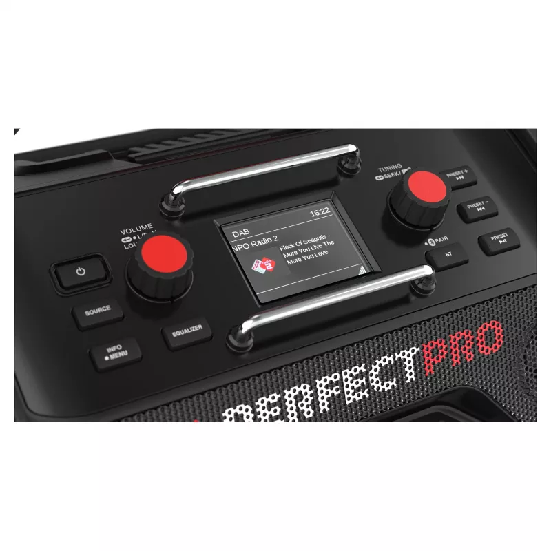 Pārnēsājamais celtniecības radio PerfectPro ROCKTAGON 18V — ar baterijām darbināms darba vietas radio