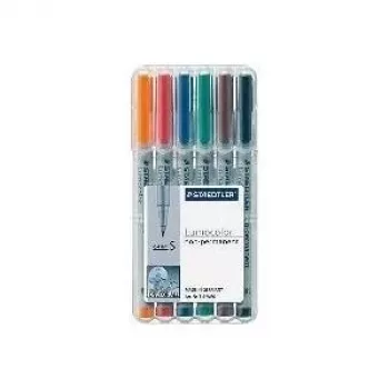 Marker Staedtler 311 WP6 6 gab. Melna Zila Brūna Zaļa Oranža Sarkana