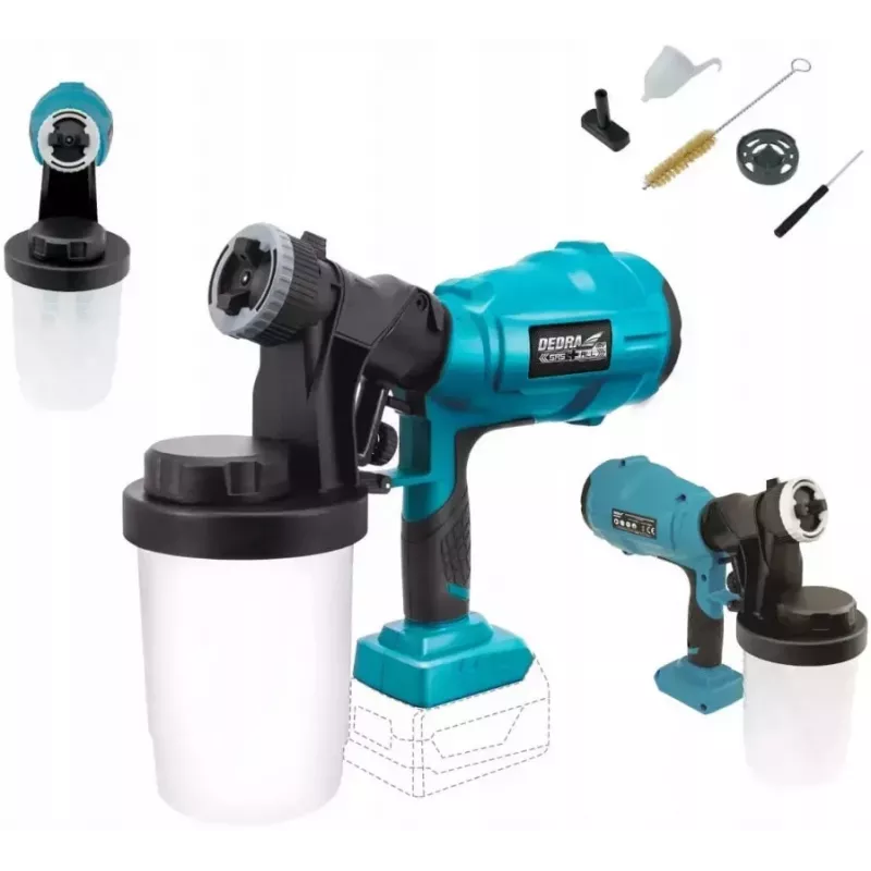 Dedra DED7057 bezvada krāsu smidzinātājs 18 V, 900 ml
