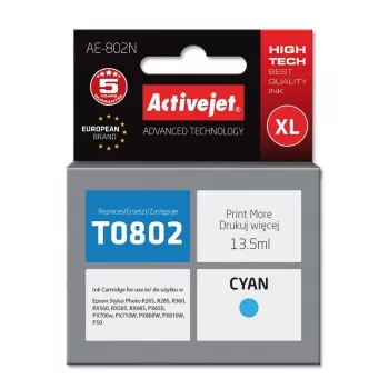 ActiveJet AE-802N ciāna tintes kasetne, saderīga ar Epson, augsta (XL) ietilpība, 13,5 ml