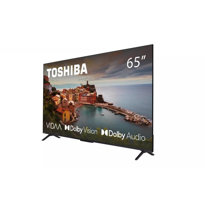 TV Toshiba 65UV2463DG 65 collas (165,1 cm) 4K Ultra HD DLED viedais televizors, 3840×2160, VIDAA, Wi‑Fi, 300 cd/m², melns