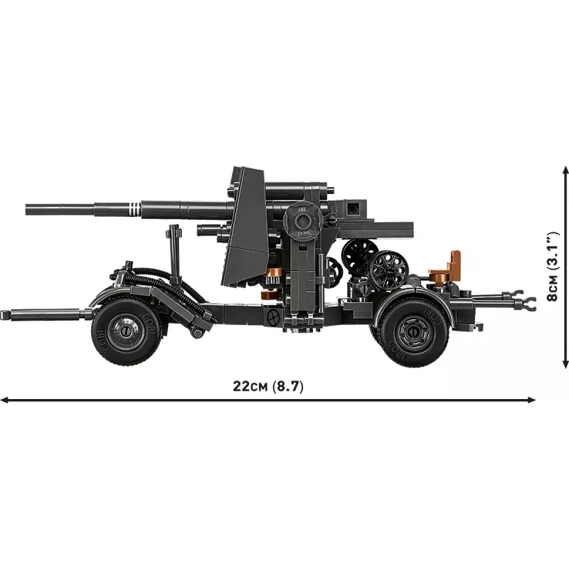 Konstruktoru komplekts Cobi Building Blocks 8,8 cm Flak ar piekabi — 360 gabali