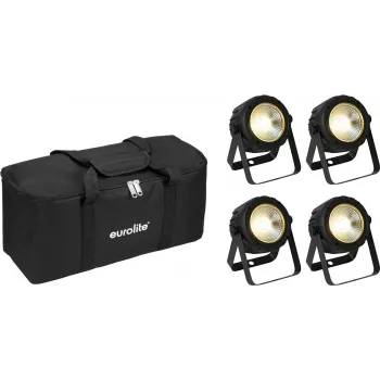 LED PAR gaismu komplekts EUROLITE 20000950 — 4x COB LED, ietver mīksto somu