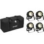 LED PAR gaismu komplekts EUROLITE 20000950 — 4x COB LED, ietver mīksto somu
